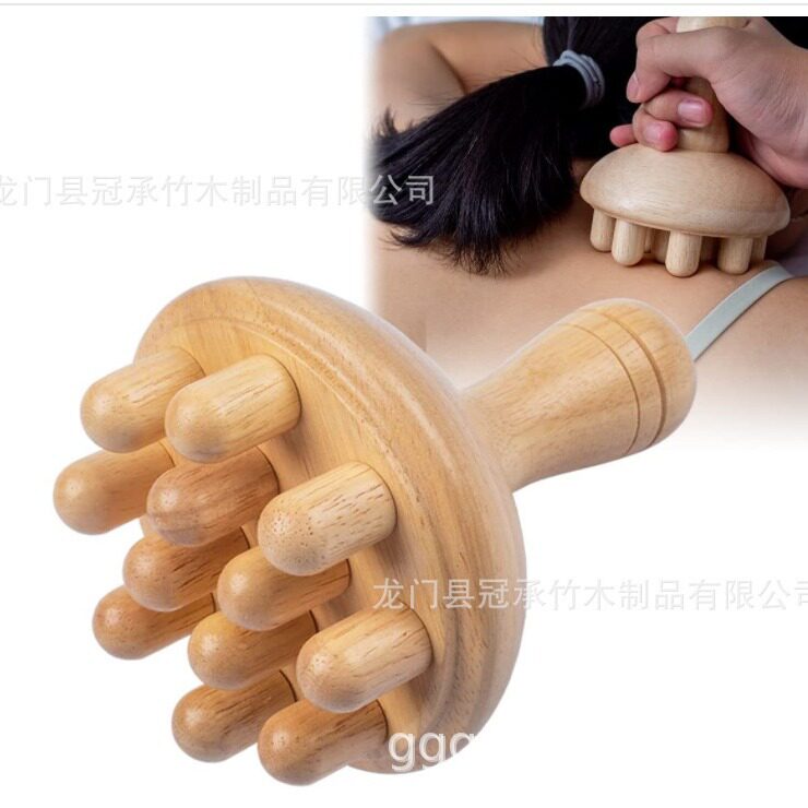 木质按摩梳点穴爪头部经