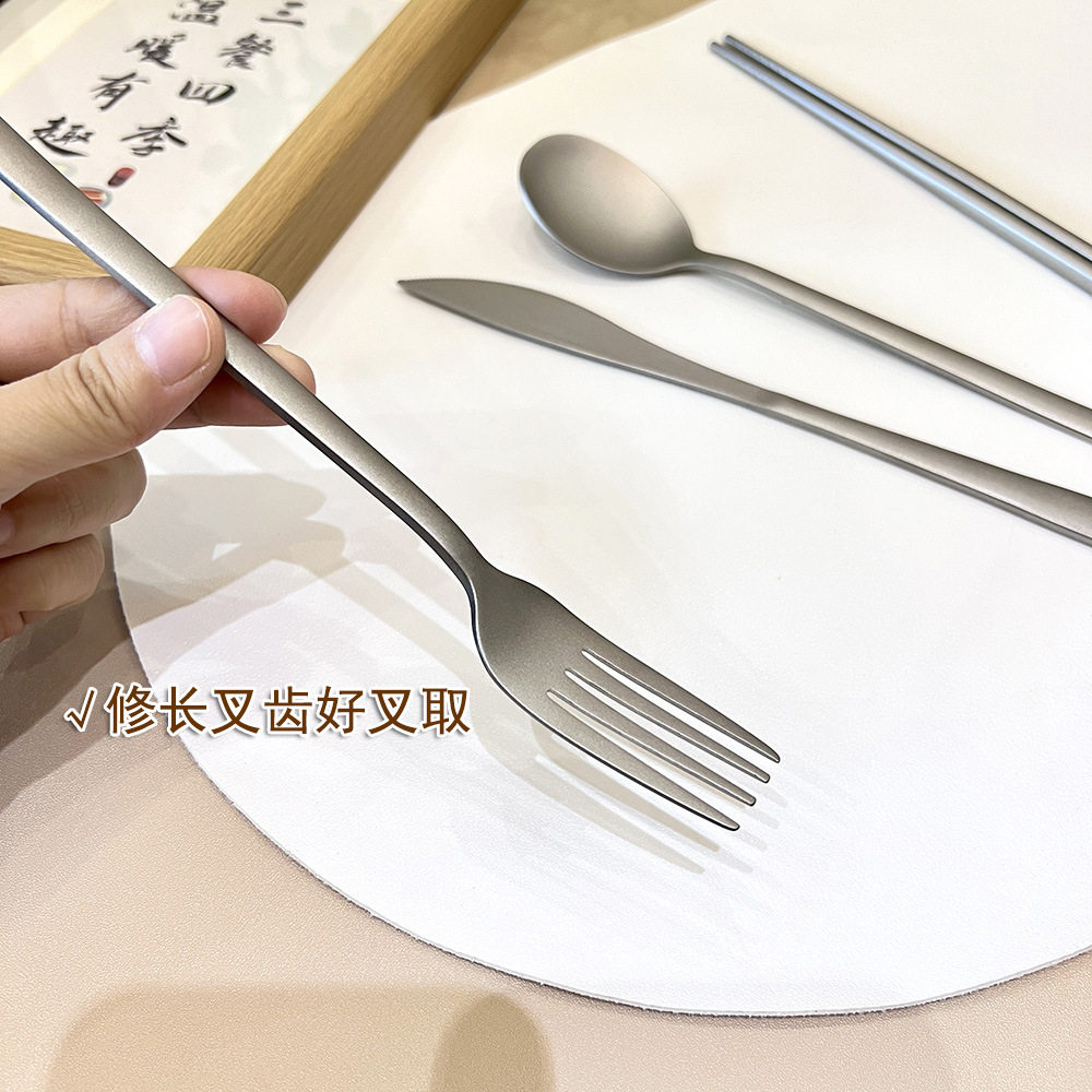 韩式纯钛刀叉勺套装家用