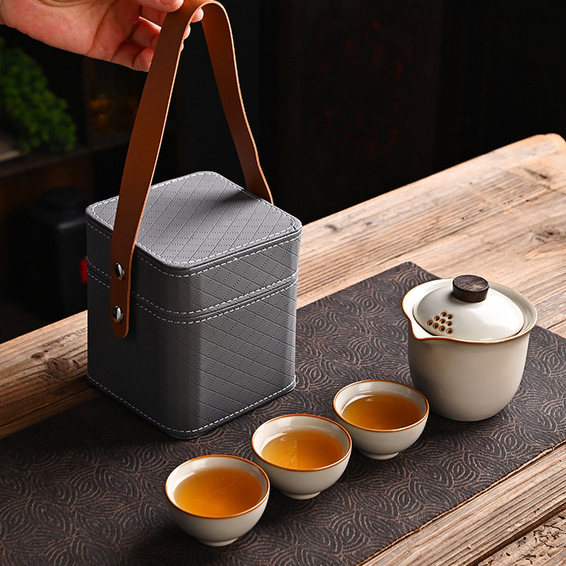 汝窑便携式旅行茶具汝瓷