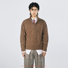 男款 桑蚕丝山羊绒 花纱加厚拉链半开衫 XTJH线头计划