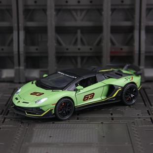 新款 建元仿真兰博SVJ63合金汽车模型声光敞篷玩具车男孩