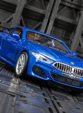 新款 仿真堡马M850i合金轿跑模型儿童声光玩具车汽车摆件