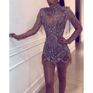 连衣裙小礼服婚纱 新ebay圆领长袖 新款 2020秋欧美外贸女装