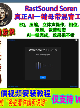 Rast Sound Soren全自动AI一键母带混音工具EQ压缩立体声操作相位