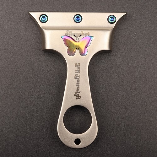 不锈钢蝴蝶弹弓无弓门过顶打法扁皮筋高精度弹弓越南弓