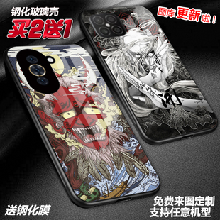 浮世绘般若百鬼适用nova14 nova13 12nova10玻璃荣耀magic7 6pro mate70p 60 5040畅享vivo定制vivo手机壳