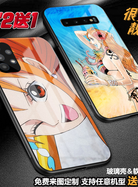娜美海贼王航海手机壳适用三星s25a22a56a55note20ua71a13玻璃a42a32a7472a9a51s221fenote10litea23a20a54