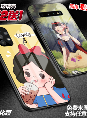 白雪公主少女心适用三星s23a22a53a52note20玻璃s21fea42a32j7j6m33note10litea9sm20a23a7051a80a74手机壳