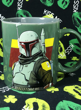 美国进口starwars星球大战尤达赏金猎人陶瓷马克杯咖啡水杯子创意