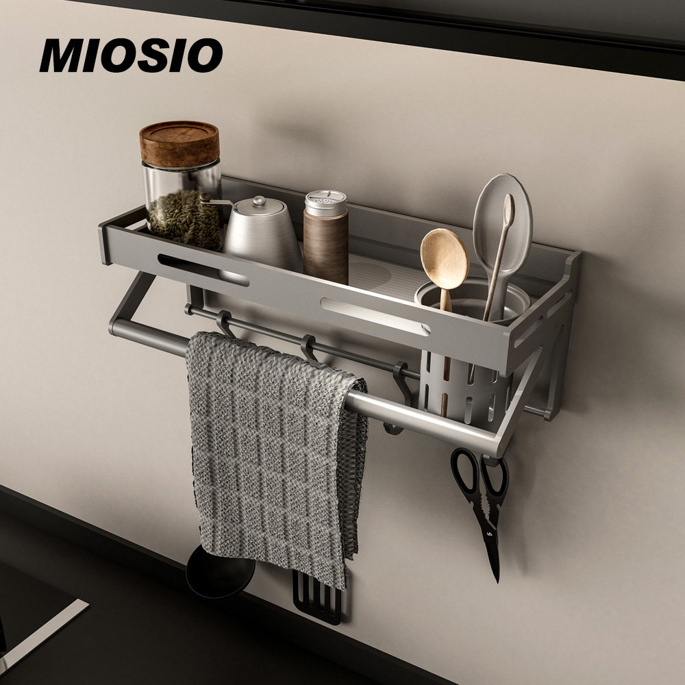 miosio太空铝多功能免打孔置物架