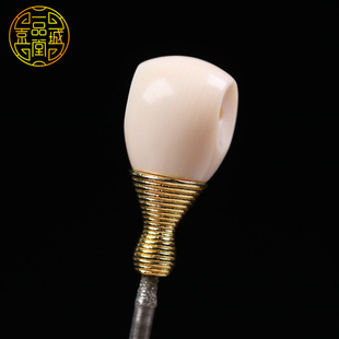 天然冰料猛犸牙榫卯分体三通佛头合金佛塔星月菩提108手串DIY配件