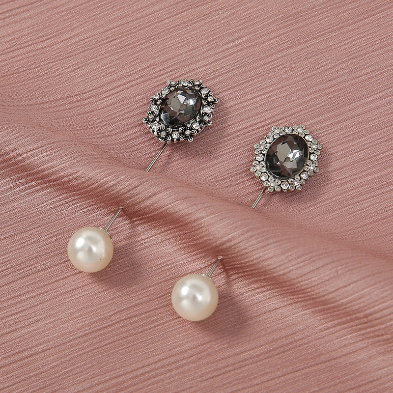 Clips women 时尚百搭珍珠水钻别针 毛衣衬衫装饰收腰两用胸针