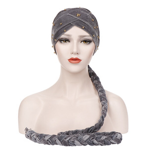 braid nail bead forehead ladies long women scarf crosswise