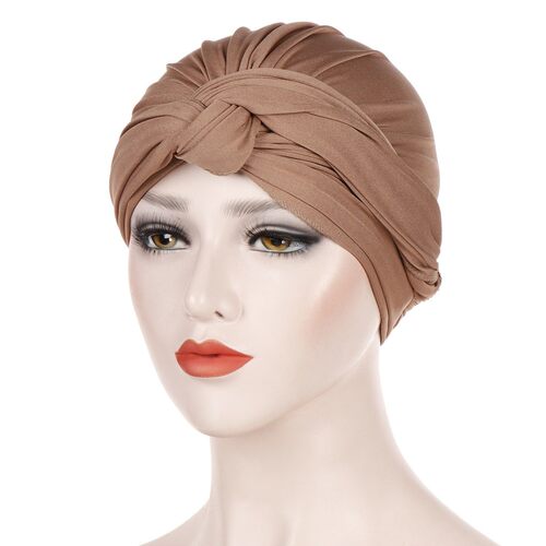 要自己绑 Turban cap women 百变头巾帽包头帽头巾帽纯色包头帽