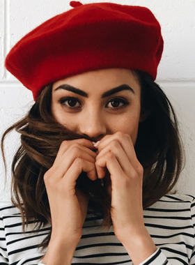beret lady cap women wool winter hat fashion беретки