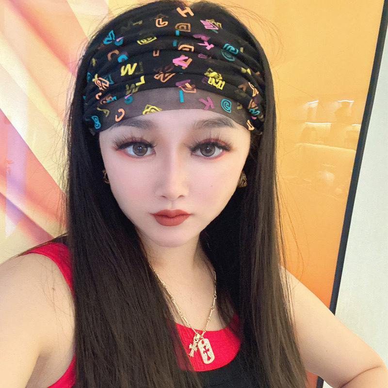 欧货发饰透气网发带日常外戴头巾感发箍短发碎发头带网红发饰