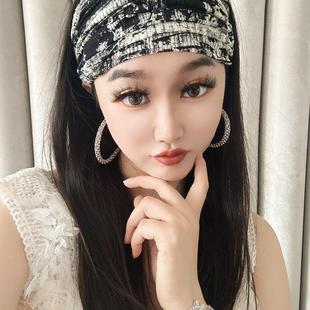 宽边发带朋克风运动发饰遮盖白发神器瑜伽发带抹额头饰透气头巾