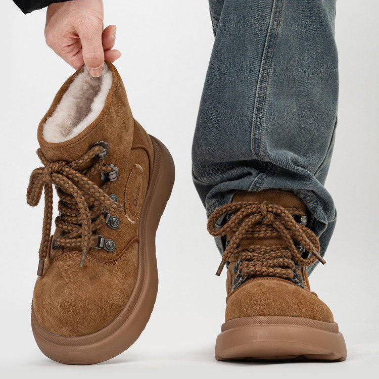 厚底大头雪地靴男女同款冬季超火加绒保暖棉鞋休闲增高面包靴,流行男鞋,时尚雪地靴,淘宝优惠券,粉丝福利购,淘宝优惠卷