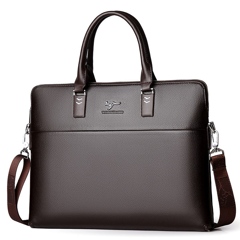 帅桐袋鼠男士公文包真皮商务高端手提包奢侈品牌高档斜挎包牛皮