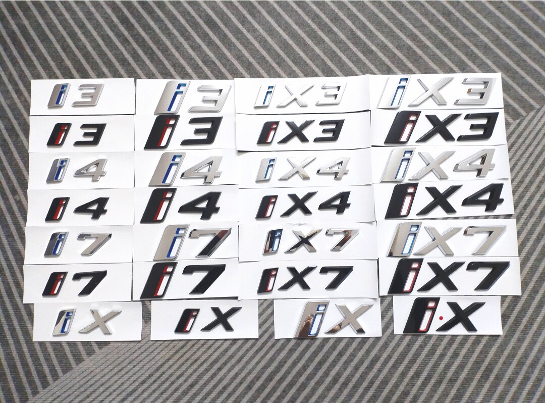 适用于宝马I3I4车标字标后尾标新款IX3IX4改装黑色标志IX M60车贴