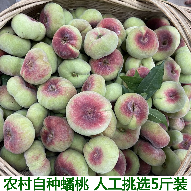 蟠桃新鲜桃子新鲜水果现摘孕妇水果应当季盘桃扁桃子甜桃蜜桃大果