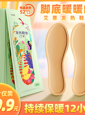 自发热鞋垫女艾草加热鞋垫可行走男士冬季暖宝宝暖足贴暖脚底热垫