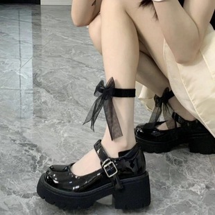 增高小皮鞋女大童软妹日系高跟lolita鞋少女孩12-14岁厚底jk单鞋