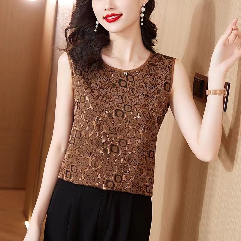 缎面吊带背心女夏季内搭无袖妈妈装大码遮肚子打底小衫上衣