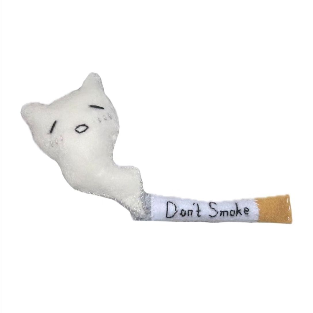 不织布可爱烟鬼小猫don't smoke创意玩偶抽烟小猫diy手工材料包