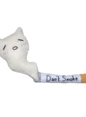 不织布可爱烟鬼小猫don't smoke创意玩偶抽烟小猫diy手工材料包