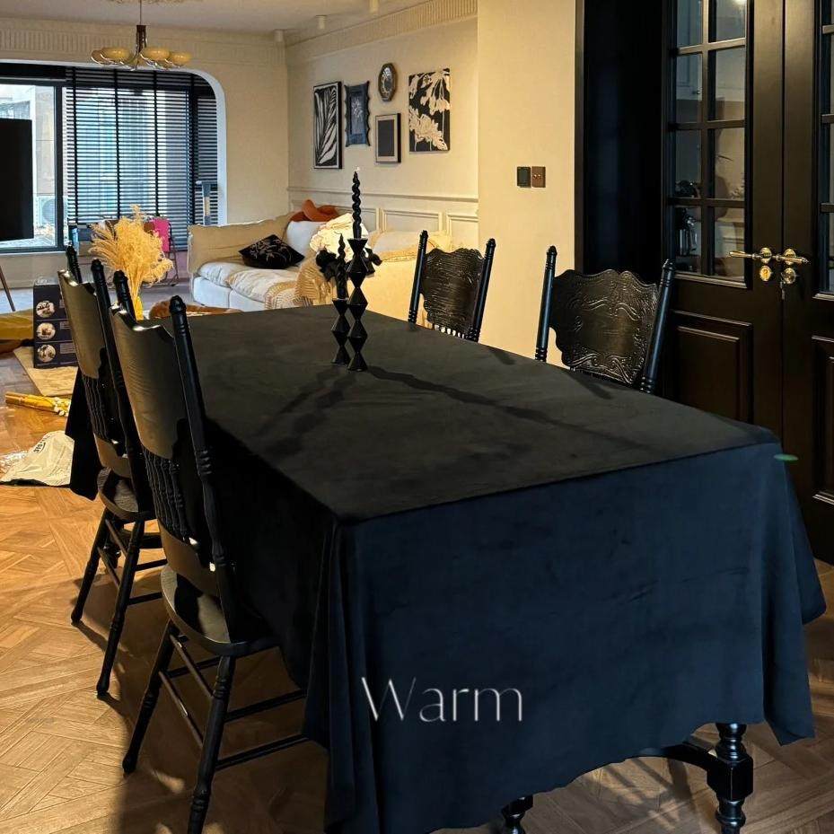 黑色桌布轻奢高级感棉麻布艺西餐桌茶桌遮盖布防水展示布一件代发,居家布艺,椅套/椅垫,淘宝优惠券,粉丝福利购,淘宝优惠卷