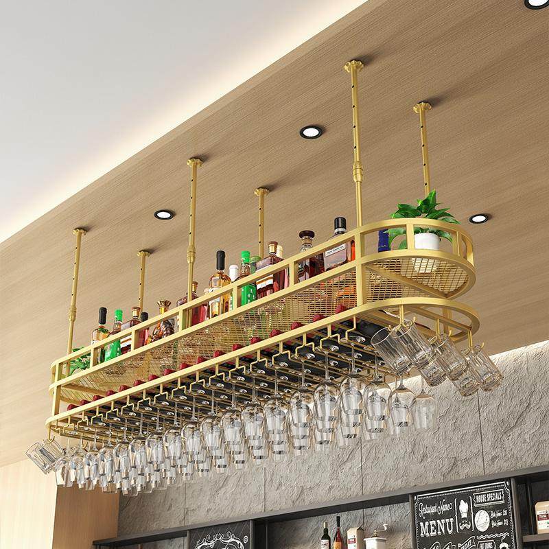 酒架酒柜悬挂吧台置物架收纳架红酒架摆件展示架装饰架酒杯架倒挂