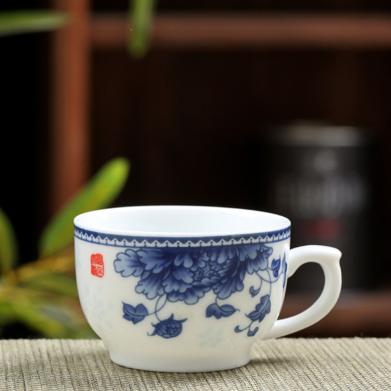 青花陶瓷手柄60毫升杯