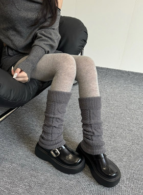 复古麻花袜套小香同款保暖腿套白