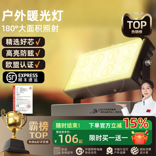 防水3000k暖光射灯led灯摆摊夜市灯广告招牌洗墙220v插电式照明灯