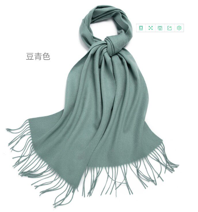 常年出口订单纯羊绒水波纹素色加厚女士长方形冬季大围巾披肩高端