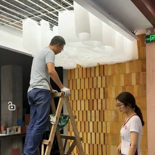 法理纸吊顶天花装饰法国纹理纸餐厅美容院瑜伽馆天花装饰定制