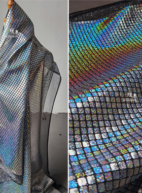 原创Alaser light镭射反光面料 防水布料 时尚创意diy服装面料布