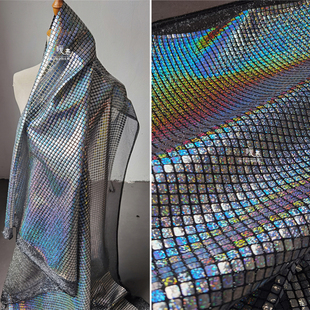 创意diy服装 原创Alaser 时尚 防水布料 面料布 light镭射反光面料