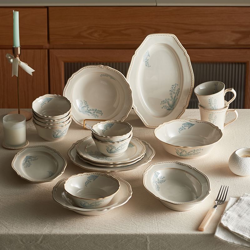 肆月陶瓷法式复古餐具套装