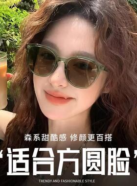 韩国茶色大框脸近视级感方圆适合太阳眼镜防晒紫外线太阳眼镜女