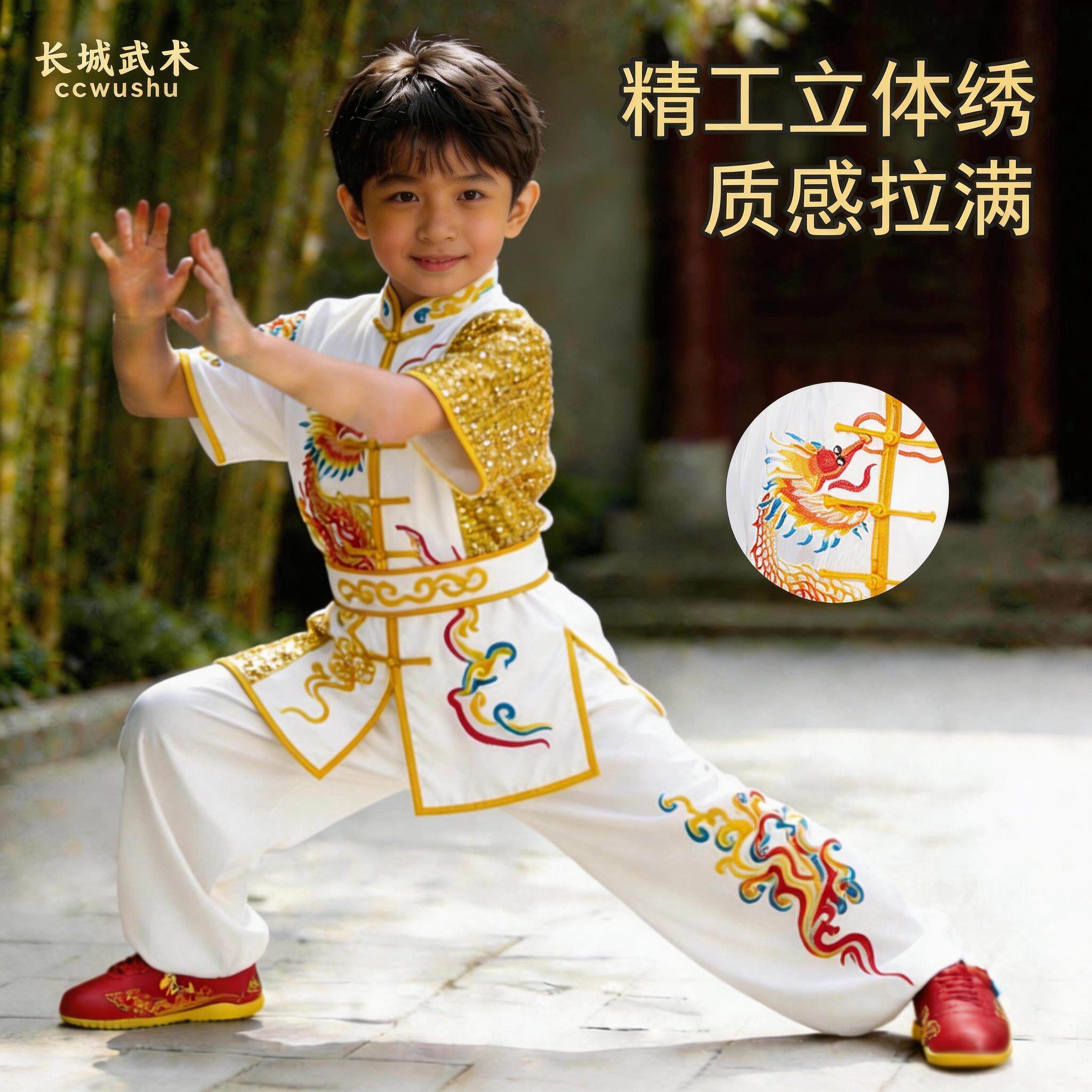 高档竞赛表演武术服儿童