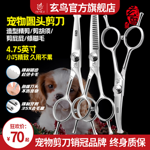 玄鸟小狗剪毛剪刀弯牙剪宠物美容猫咪狗狗专用修脚毛安全圆头剪刀