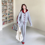 新款，撞色休闲ins风卫衣阔腿裤套装091A-2603p170k278，女装套装/套裙，浙宝091A