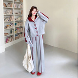 新款，撞色休闲ins风卫衣阔腿裤套装091A-2603p170k278，女装套装/套裙，浙宝091A