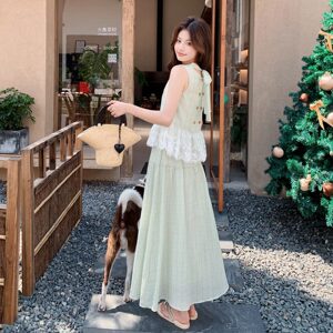 26夏新款，青花绿花边两件套091A-2608p160k258图片