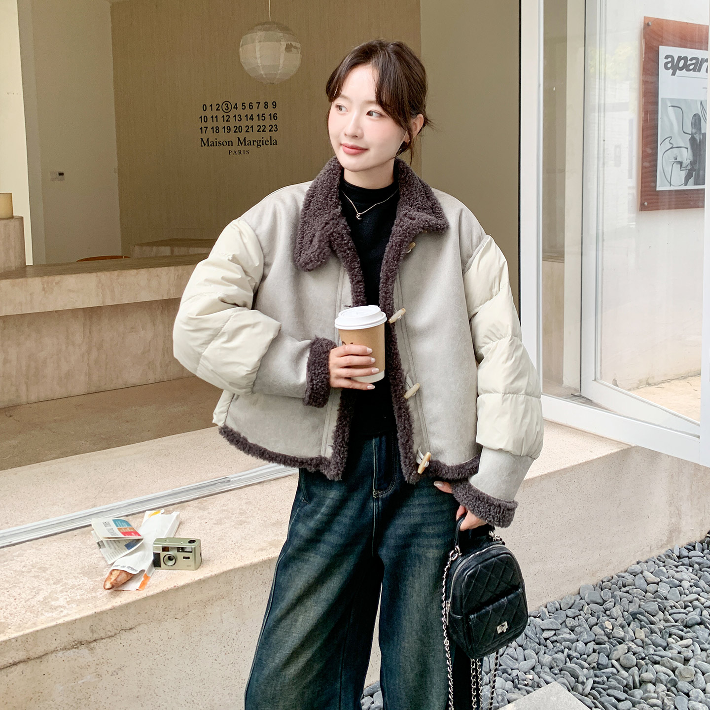 【大货】，皮毛拼接羽绒外套091A-y02p285k438，女装羽绒服，浙宝091A