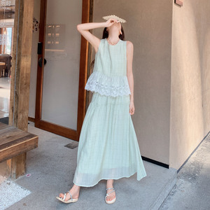 26夏新款，青花绿花边两件套091A-2608p160k258图片