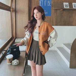 现货美式拼接棒球服外套女091A2321P145控198图片