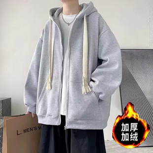 卫衣男秋冬季美式复古夹克oversize潮牌春秋男装感痞帅外套男